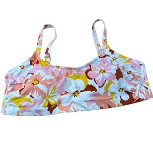 Xhilaration Juniors' Plus Size Pink Floral Bikini Top - Size 14W - NWT